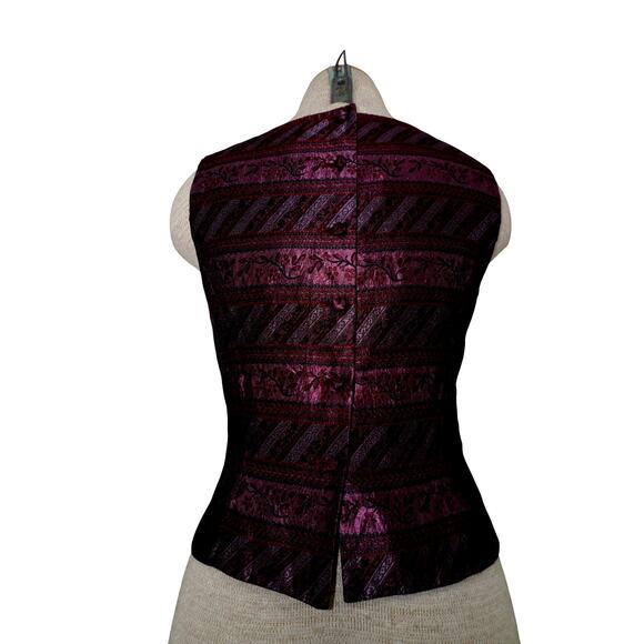 Scott McClintock Petite Millennium 2000 Purple Brocade Tank Top Sz 6 Y2K USA - Picture 5 of 7